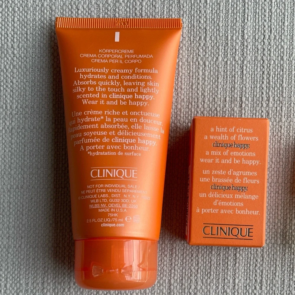 Clinique Happy Body Cream and fragrance travel set